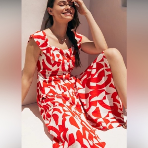 Anthropologie off the shoulder linen blend dress - Picture 11 of 13